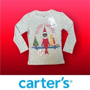 NWT‎ Carter’s Elf on a Shelf Long Sleeve Tee, Size 2T, MSRP $20